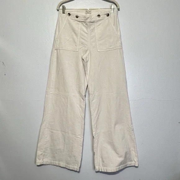 Pilcro Anthropologie The Kit Utility Wide Leg High Rise Corduroy Trousers Sz 30 - Picture 2 of 16